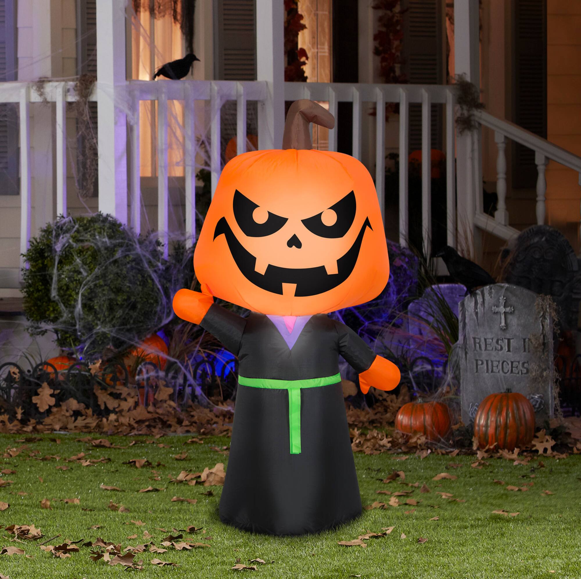 3.5ft. Airblown® Inflatable Halloween Jack-o'-Lantern Reaper with LED Lights